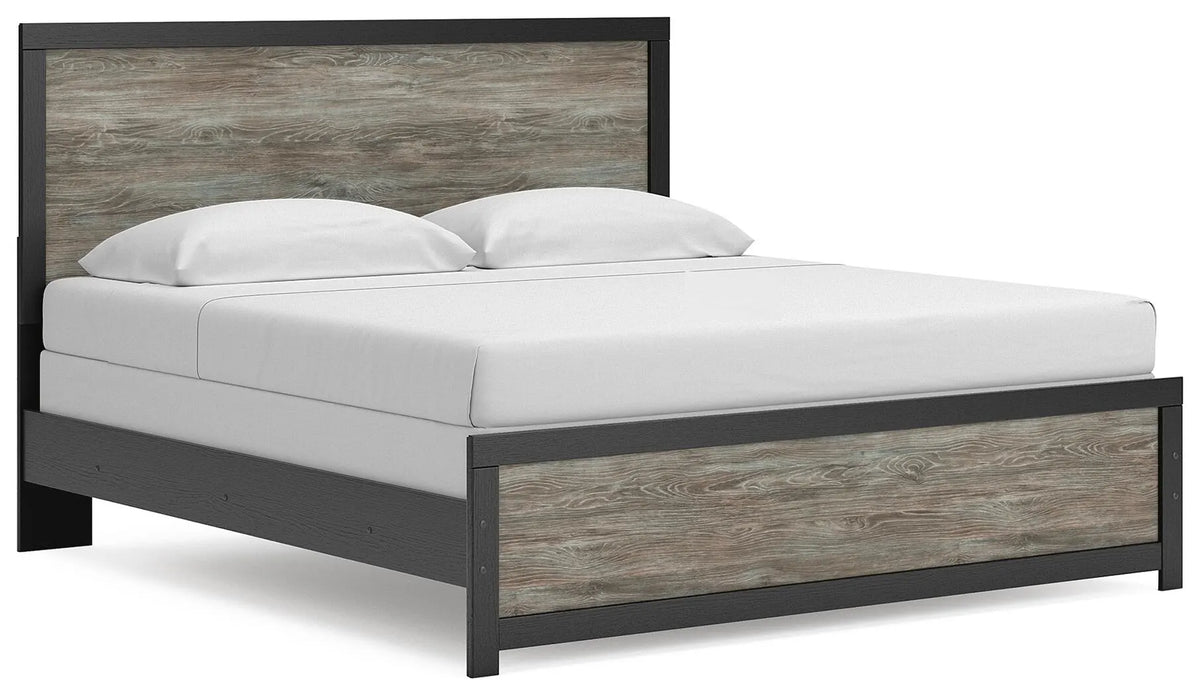 Jonnifer King Panel Bed - Black/Gray