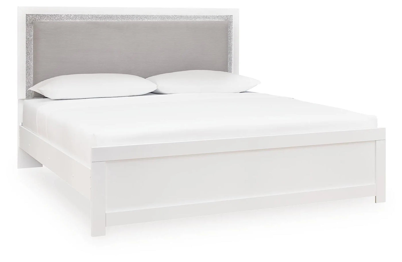 Cama Raechalla King con paneles tapizados