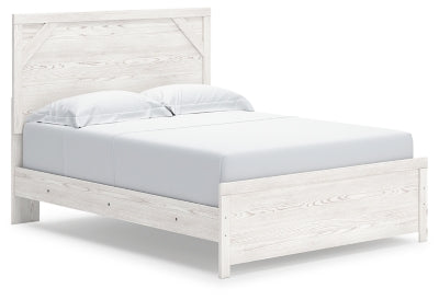 Cama con paneles Gerridan Queen - Blanco/Gris