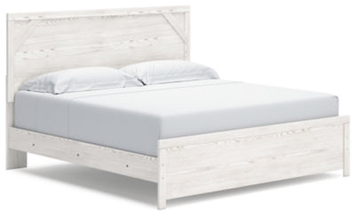 Cama con paneles Gerridan King - Blanco/Gris