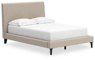 Cielden Full Upholstered Bed with Roll Slats - Soft Gray