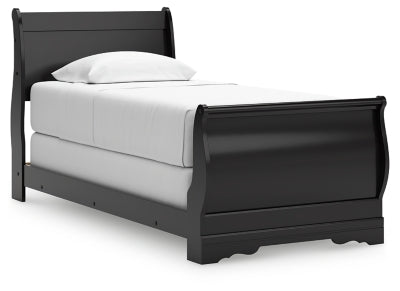 Huey Vineyard Twin Sleigh Bed - Black