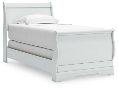 Anarasia Twin Sleigh Bed - White