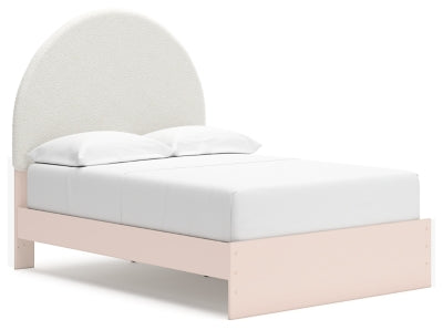 Cama Wistenpine con paneles tapizados y almacenamiento