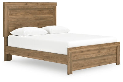 Cama Queen con paneles Zanbrook - Marrón