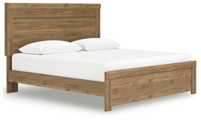 Cama King con paneles Zanbrook - Marrón