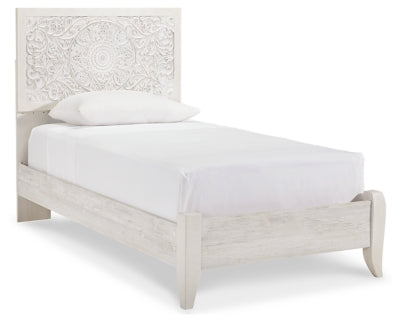 Paxberry Twin Panel Bed - Whitewash