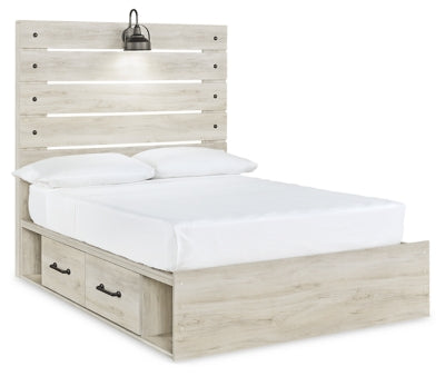 Cambeck Full Panel Bed with 4 Storage Drawers - Whitewash