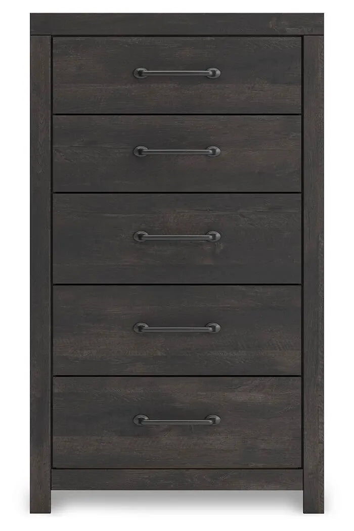 Delmorta Chest of Drawers - Dark Gray