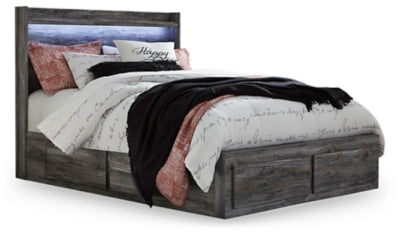 Cama Queen con paneles Baystorm y 6 cajones de almacenamiento - Gris