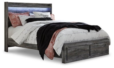 Cama Queen con paneles Baystorm y 2 cajones de almacenamiento - Gris