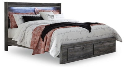 Cama Baystorm King con paneles y 2 cajones de almacenamiento - Gris