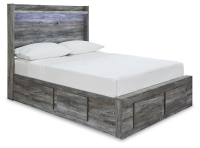 Baystorm Full Panel Bed with 4 Storage Drawers - Gray