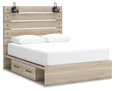 Cama Senbry Queen con paneles y almacenamiento