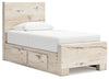 Cama individual con paneles y espacio de almacenamiento Lawroy