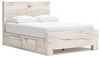 Cama Queen con paneles y espacio de almacenamiento Lawroy