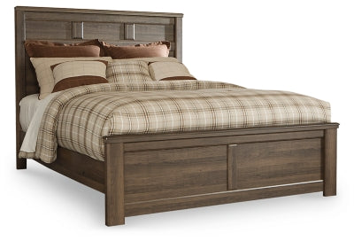 Cama Queen con paneles Juararo - Marrón oscuro
