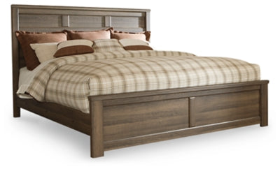 Cama King con paneles Juararo - Marrón oscuro