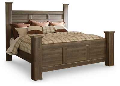 Juararo King Poster Bed - Dark Brown