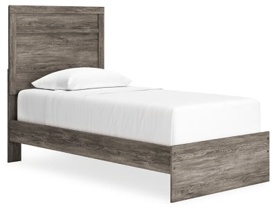 Cama individual con paneles Ralinksi - Gris