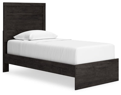 Cama individual con paneles Belachime - Carbón