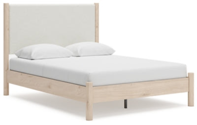 Cama Cadmori Queen con paneles tapizados - Dos tonos