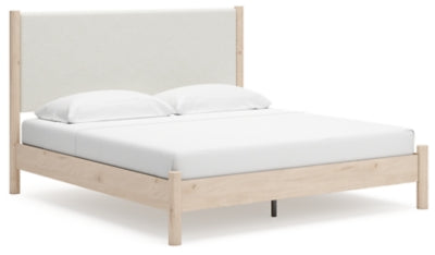 Cama Cadmori King con paneles tapizados - Dos tonos