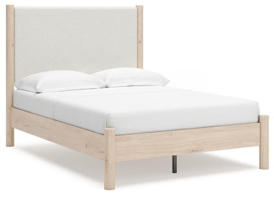 Cadmori Full Upholstered Panel Bed - Two-tone