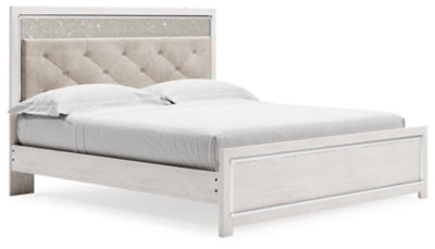 Cama King con paneles Altyra - Blanco