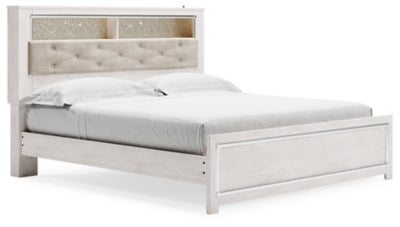 Altyra King Panel Bookcase Bed - White