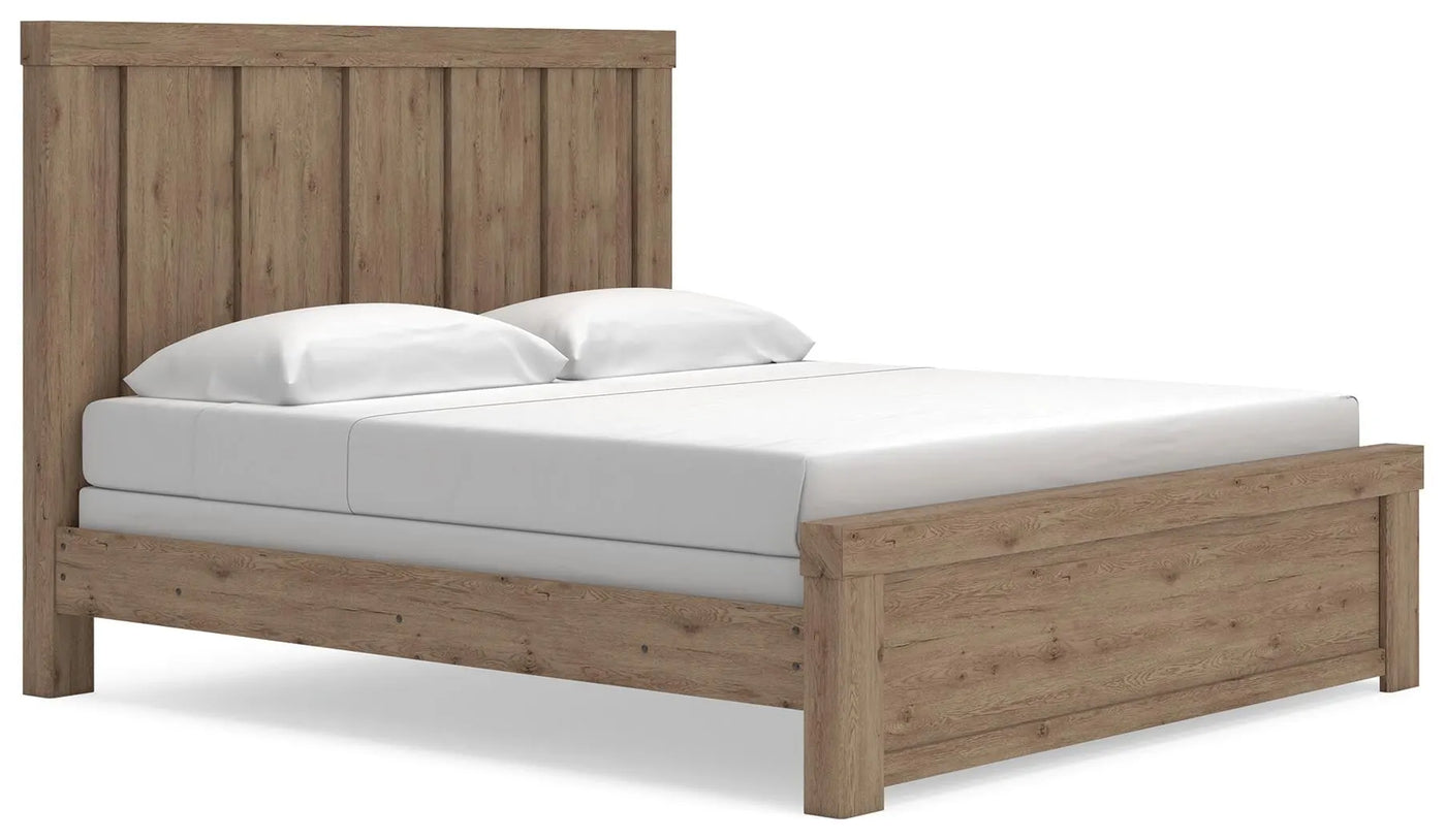 Cama King con paneles Garistyn