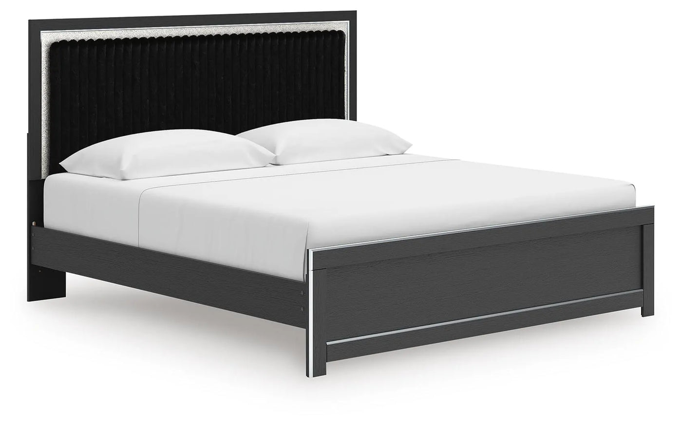 Cama Birmonton King con plataforma y paneles tapizados