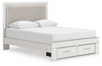 Cama Queen Birmonton con plataforma y almacenamiento tapizada