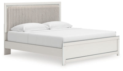 Cama Birmonton King con plataforma y paneles tapizados