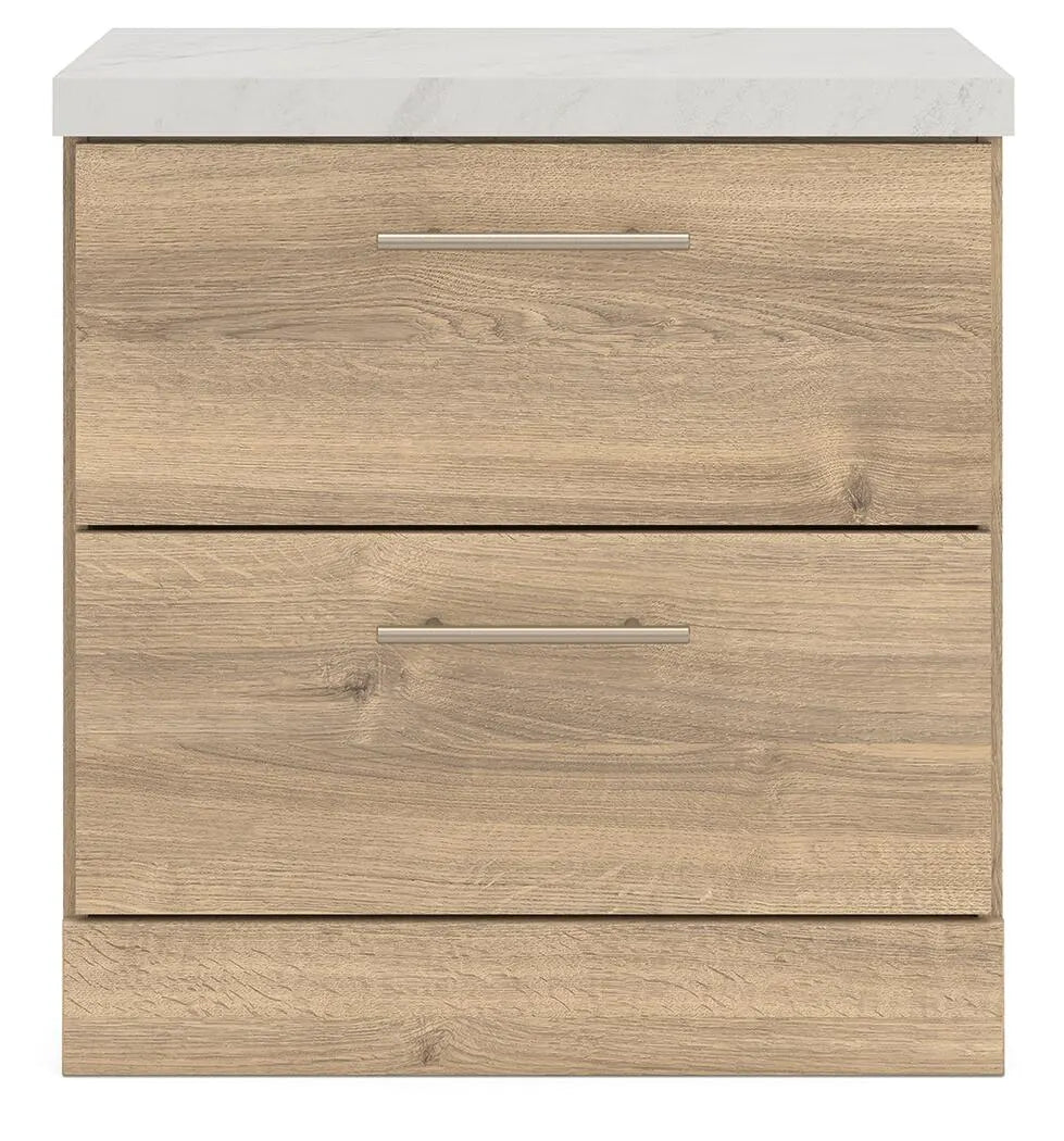 Holloway Nightstand - Tan/White
