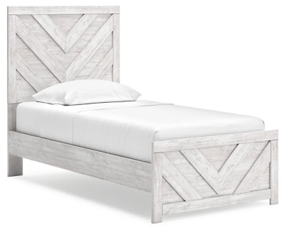 Cayboni Twin Panel Bed - Whitewash