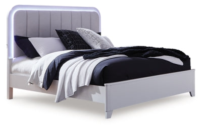 Cama Queen con paneles tapizados Frostlyn