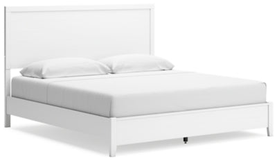 Cama King con paneles Binterglen - Blanco