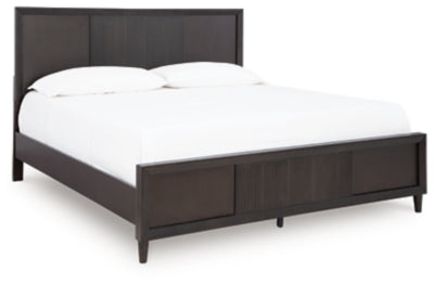 Cama King con paneles Urbantrack - Marrón oscuro