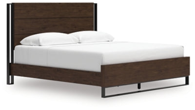 Cama King con paneles Zumbado - Marrón