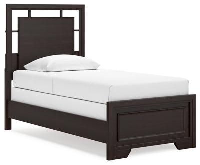 Covetown Twin Panel Bed - Dark Brown