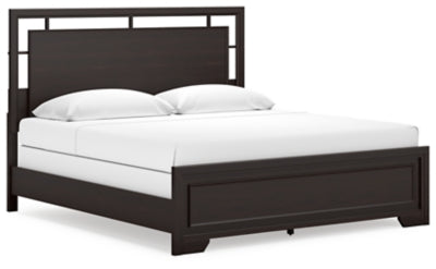 Cama Covetown King con paneles - Marrón oscuro
