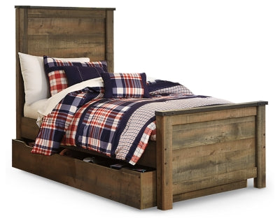 Trinell Twin Panel Bed with 1 Large Storage Drawer - Brown