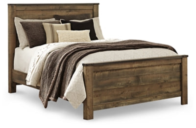 Cama Queen con paneles Trinell - Marrón