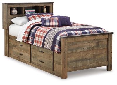 Trinell Twin Bookcase Bed with 2 Storage Drawers - Brown