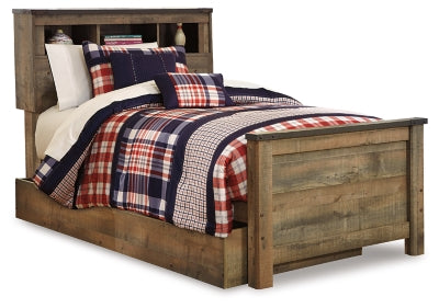 Trinell Twin Bookcase Bed with 1 Large Storage Drawer - Brown