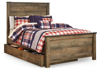 Trinell Full Panel Bed with 1 Large Storage Drawer - Brown