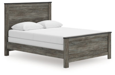 Cama Frandern Queen con paneles - Negro/Gris