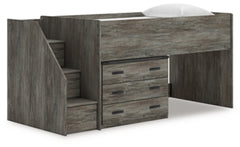 Cama alta individual Frandern con cajón de almacenamiento
