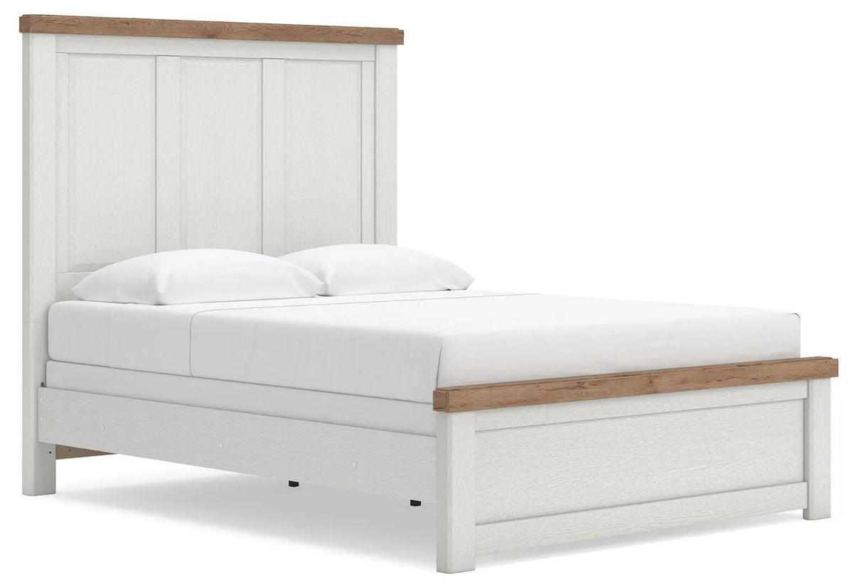 Savonport Queen Panel Bed - White/Brown
